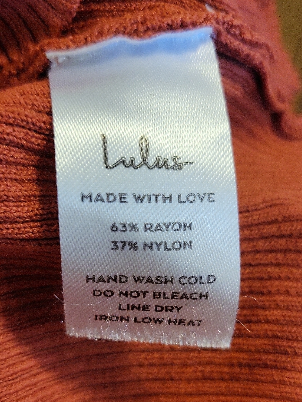 Lulu's Rust Ribbed Short Sleeve Crop Top - Picture 4 of 4